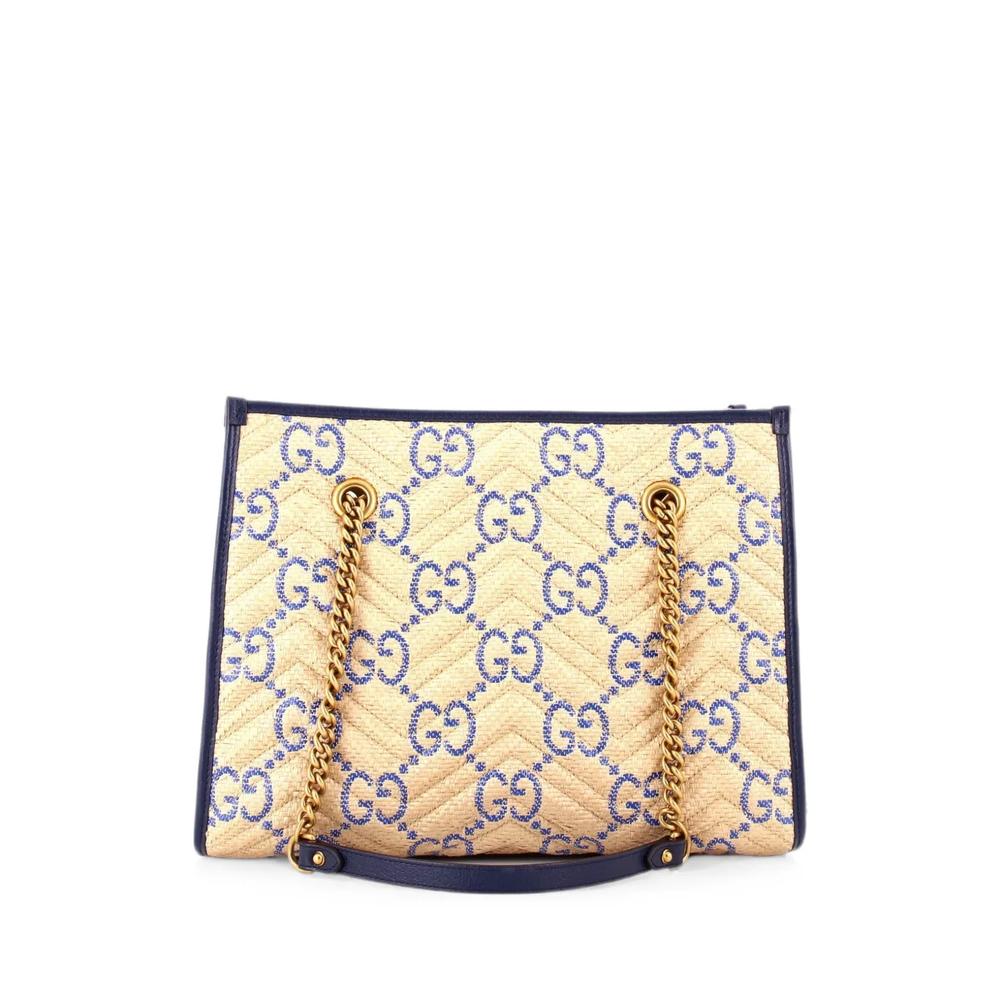 Сумка-тоут GG Marmont Aria Chain Shopping Jumbo GG Matelasse Raffia 2