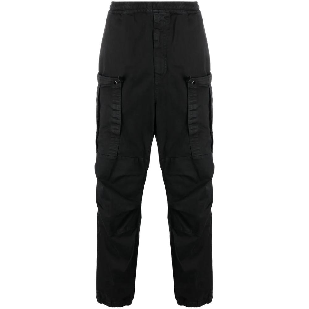Compass-patch cotton cargo trousers 1
