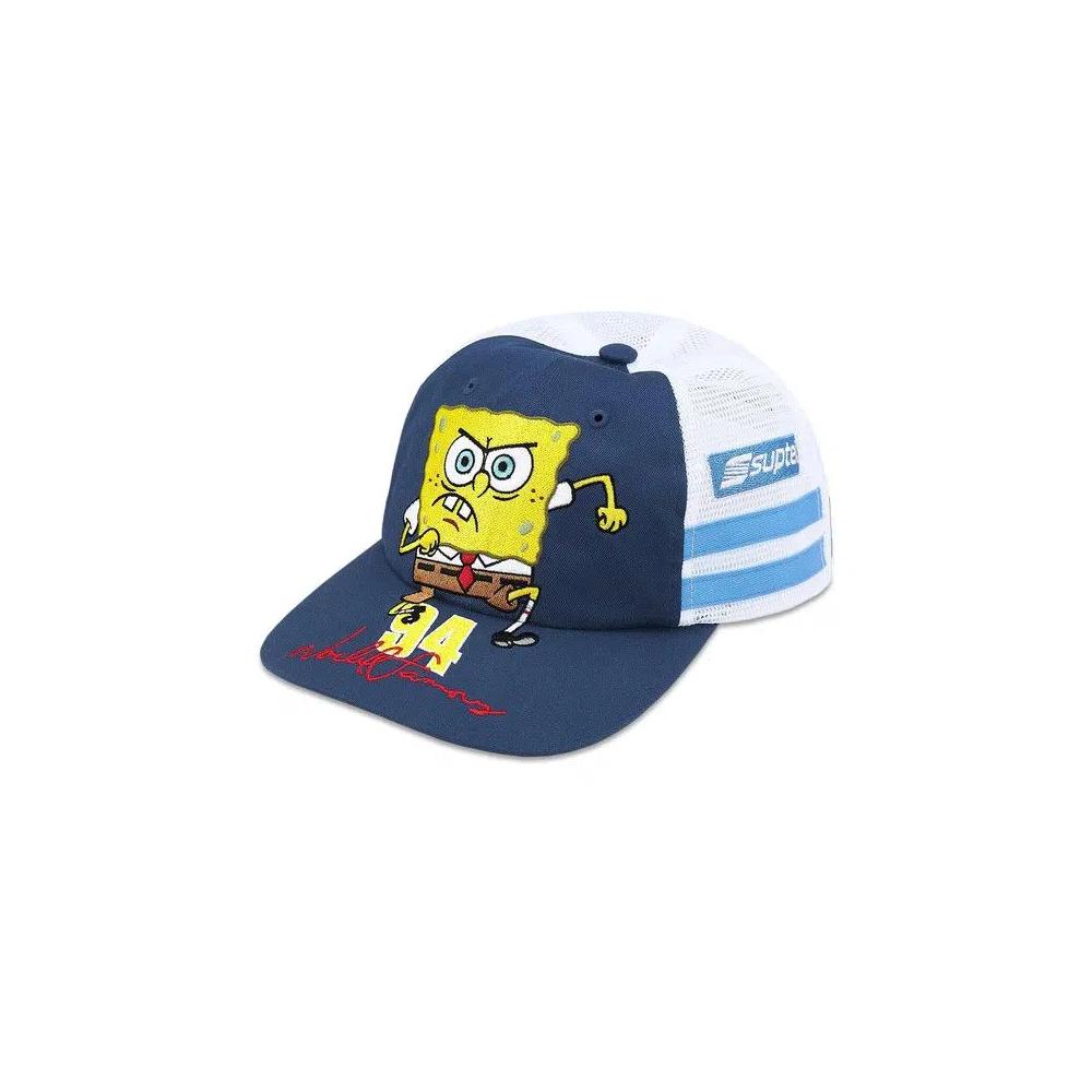 Шапки Supreme x Spongebob Squarepants x Jeff Hamilton Mesh Back 6-Panel «Navy» 1