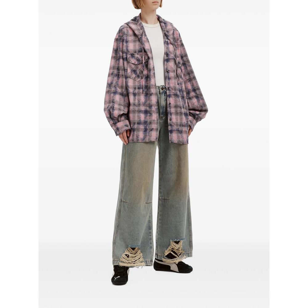 check-pattern hooded shirt 2