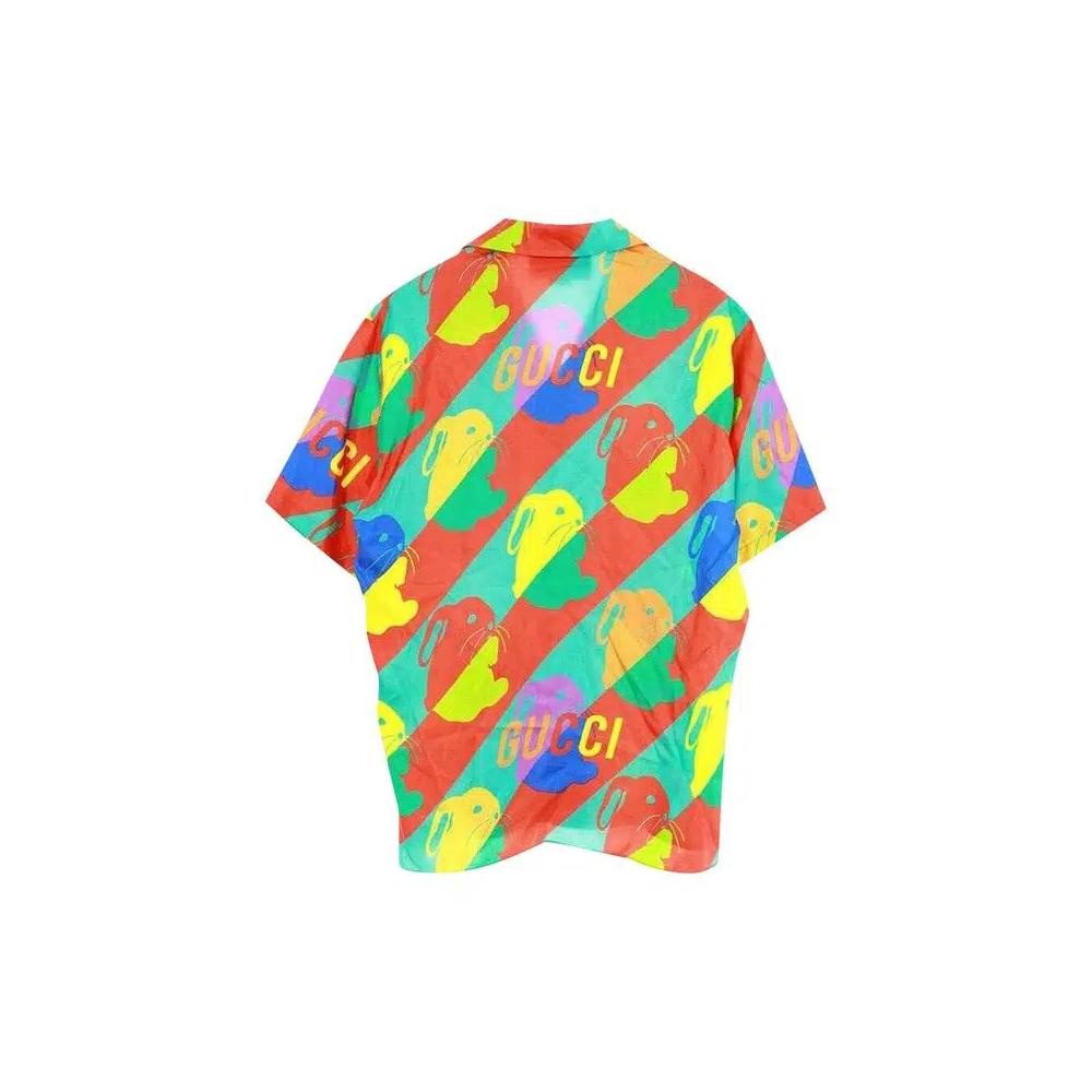 Топы Gucci Camp Collar Bunny Print Shirt 'Multicolor' 2
