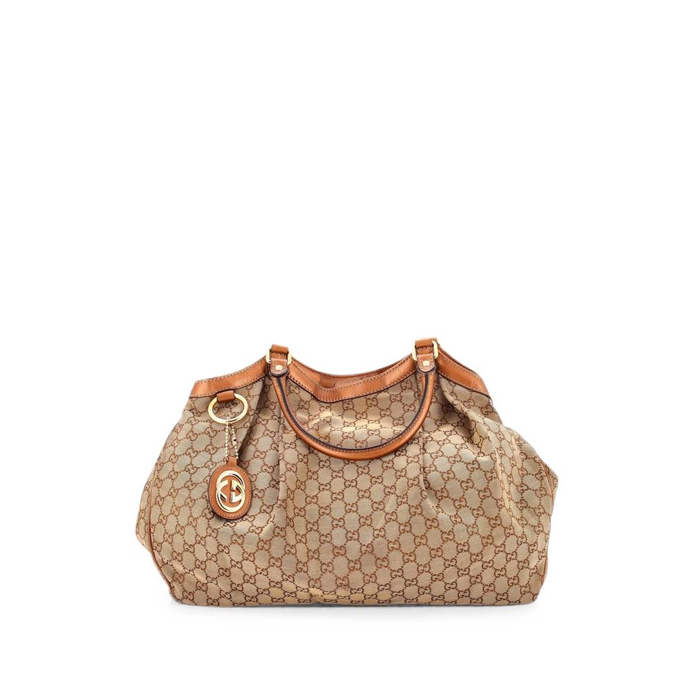 Sukey GG Canvas with Leather Large tote bag 1