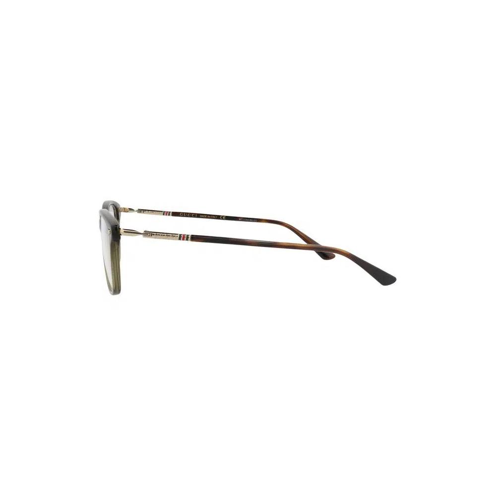 Очки Gucci квадратные ацетатные оправы «Green Gold Transparent» 3