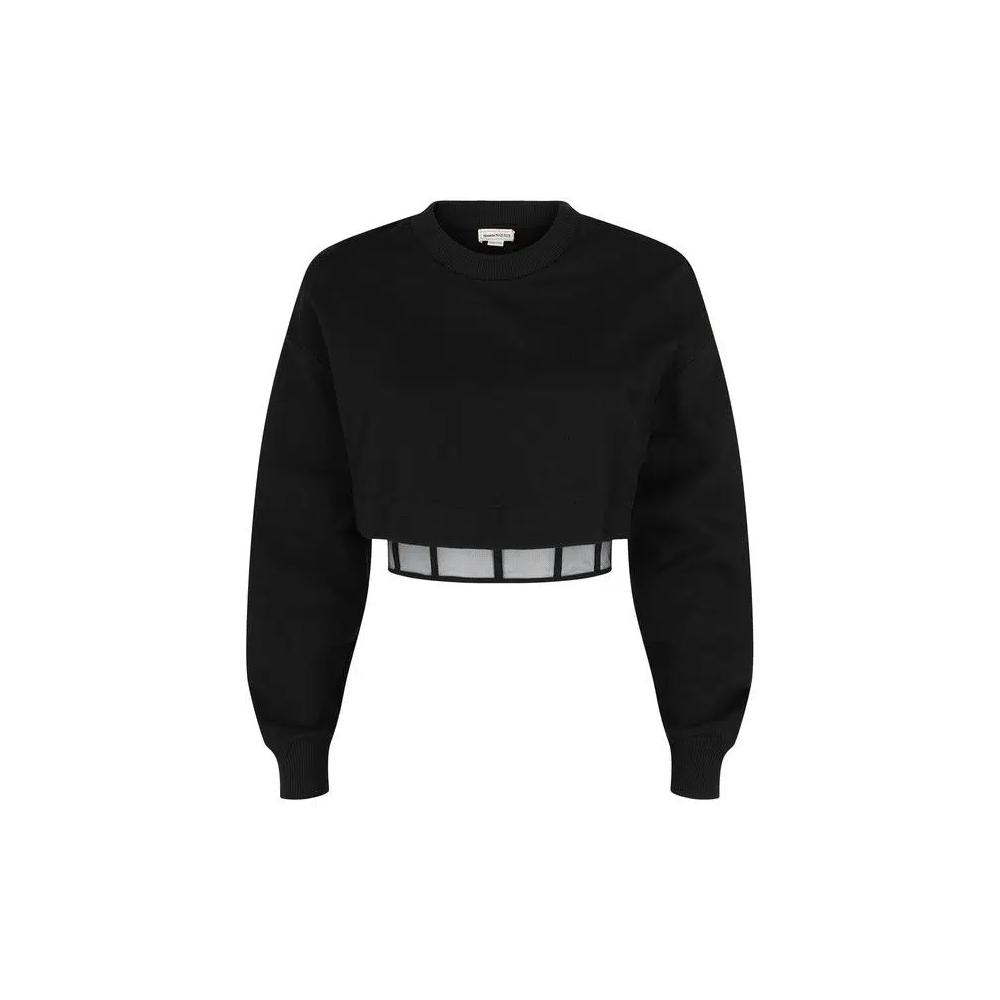 Свитшоты Alexander McQueen Layered Cropped Sweatshirt 'Black' 1