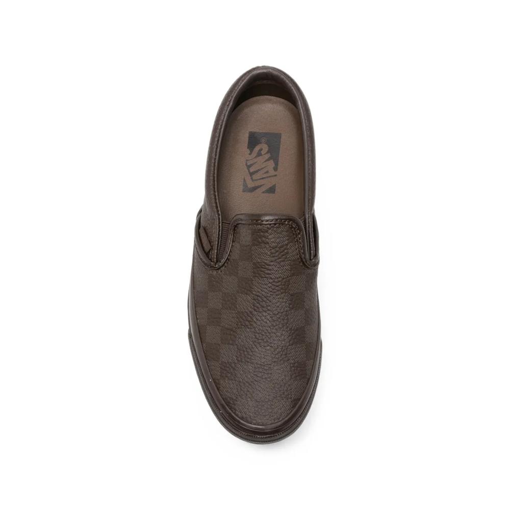 check-pattern leather sneakers 4