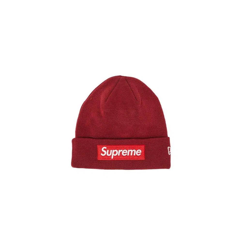 Бини Supreme x New Era Box Logo Beanie 'Cardinal' 1