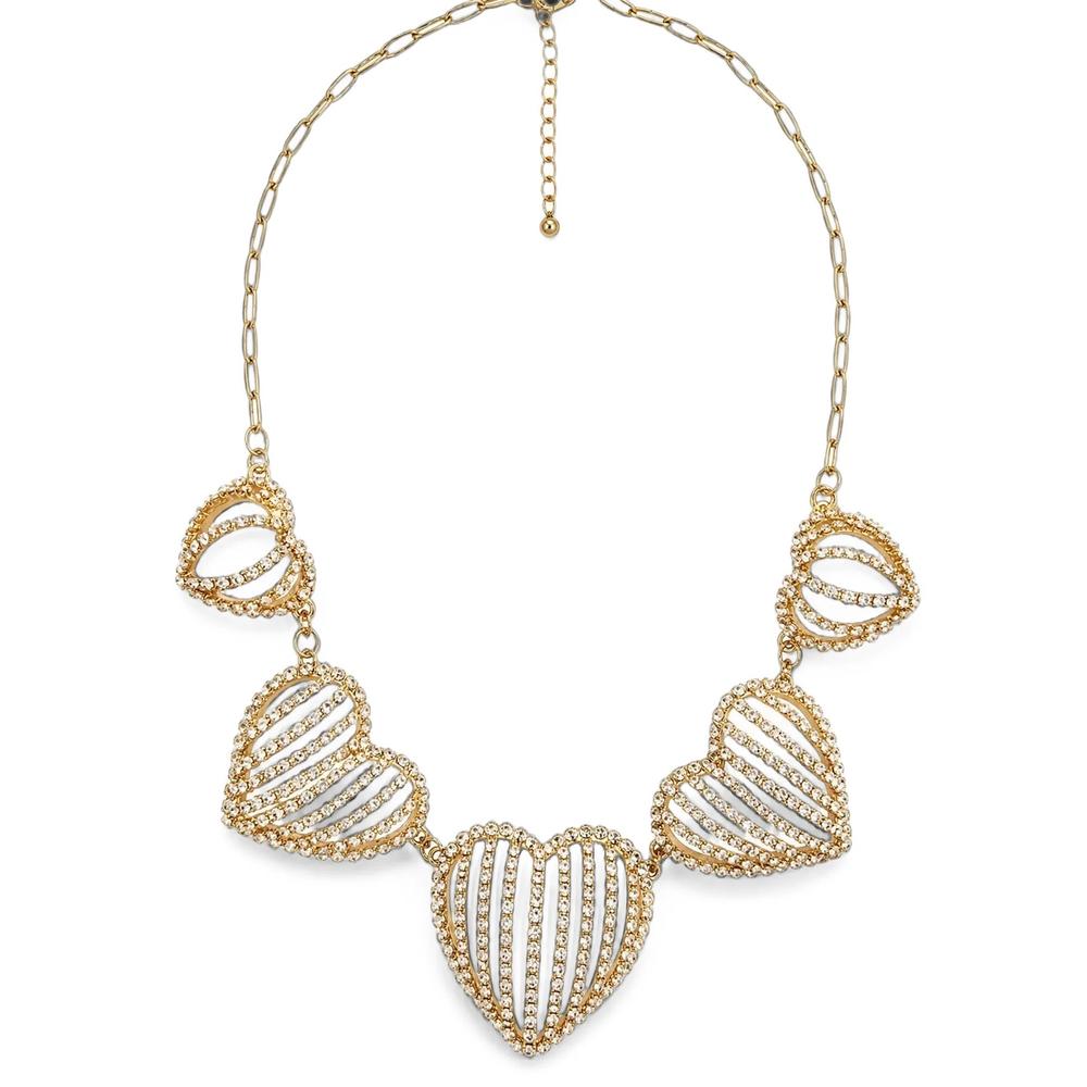 crystal-embellished heart-motif necklace 2