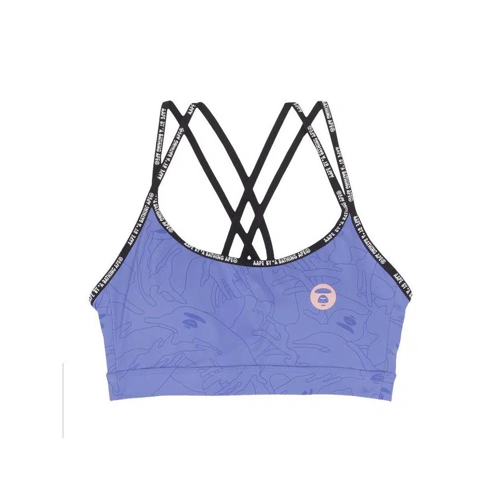 Спортивный бюстгальтер AAPE Moonface Patterned Cropped Sports Bra Top 'Фиолетовый/Мульти' 1