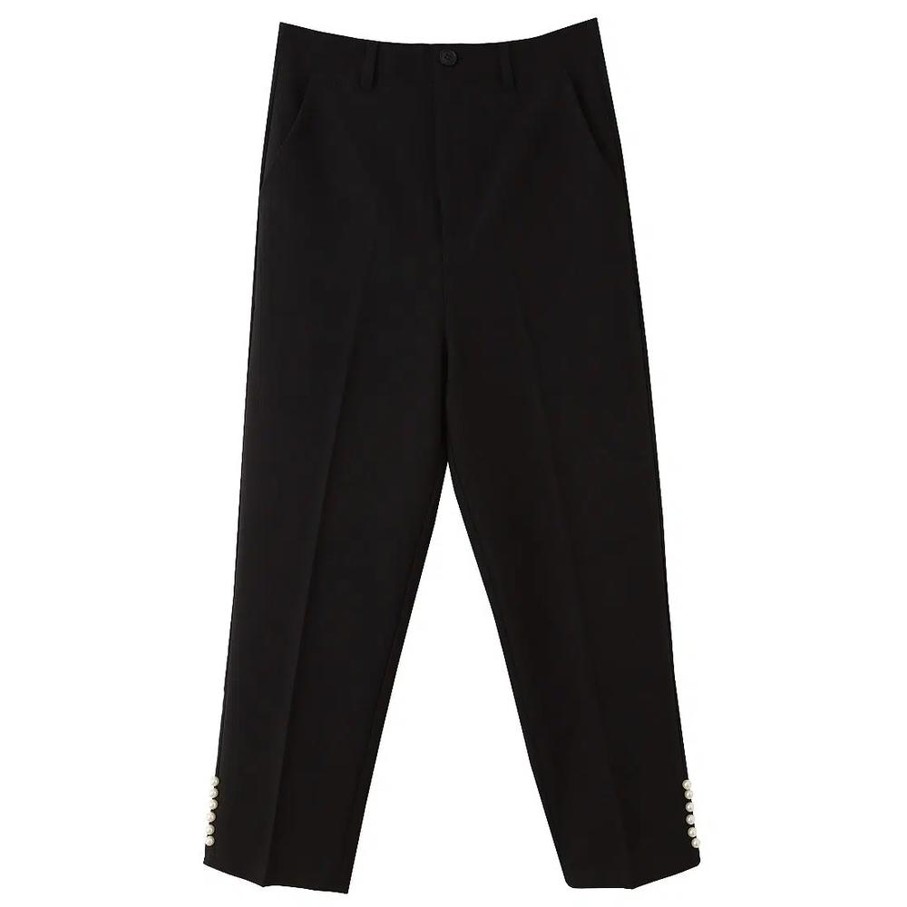 Укороченные брюки с жемчужной отделкой, slim fit [BA7365] 4