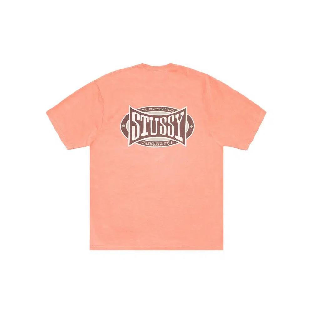 Футболки Stussy Champion Oval Tee Pigment Dyed 'Sherbert' 1