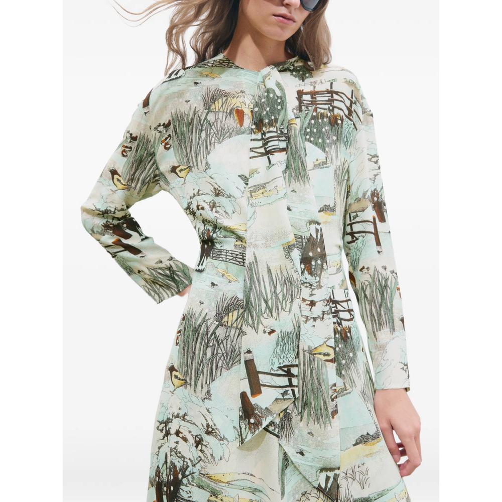 printed viscose bow dress 4