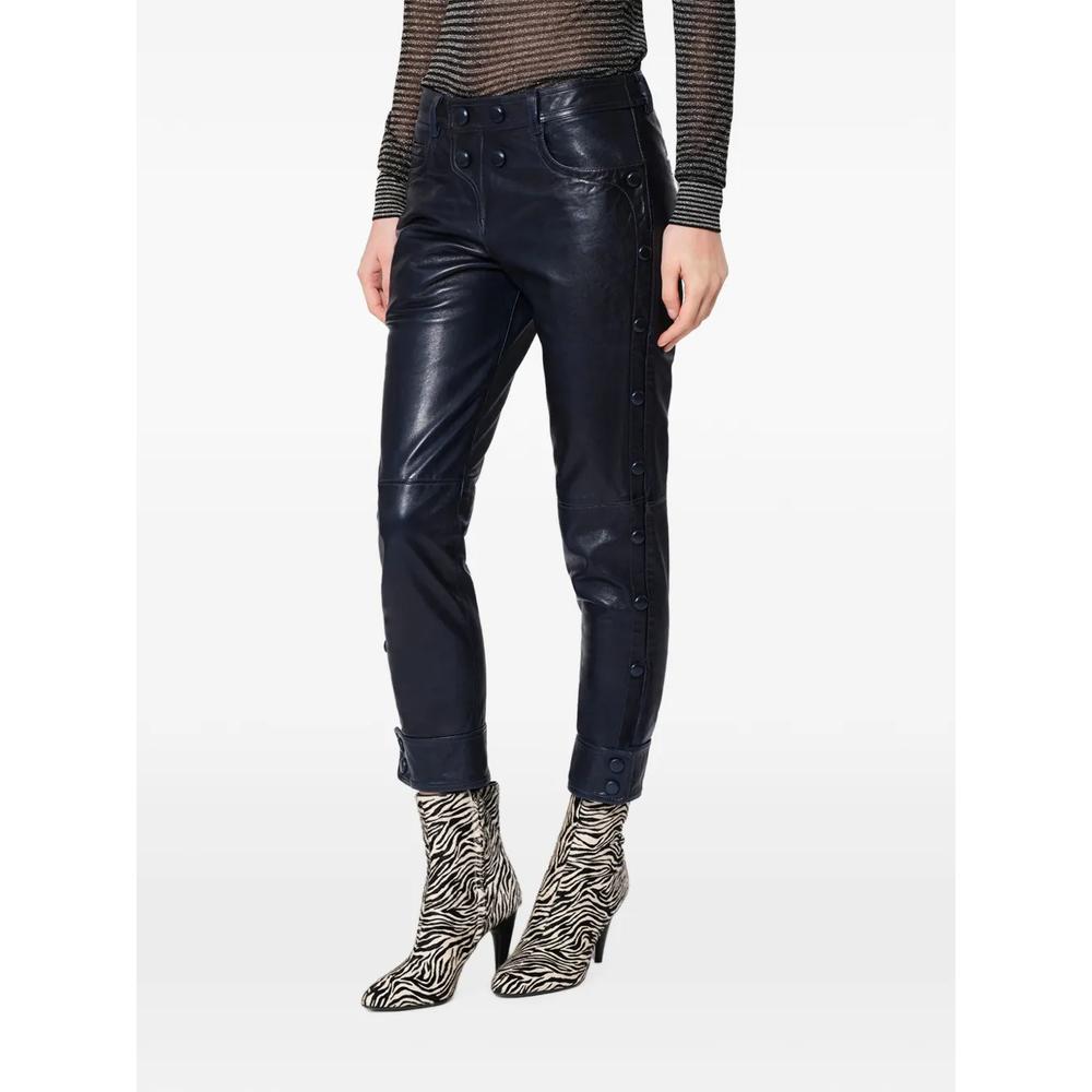 Rolinda button-detail leather trousers 1
