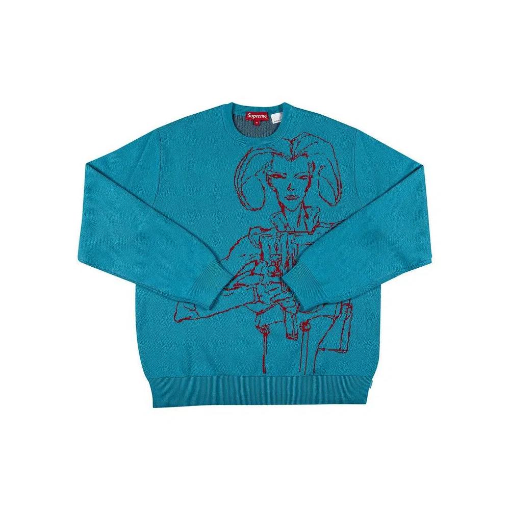 Свитеры Supreme Aeon Flux Sweater 'Cyan' 1