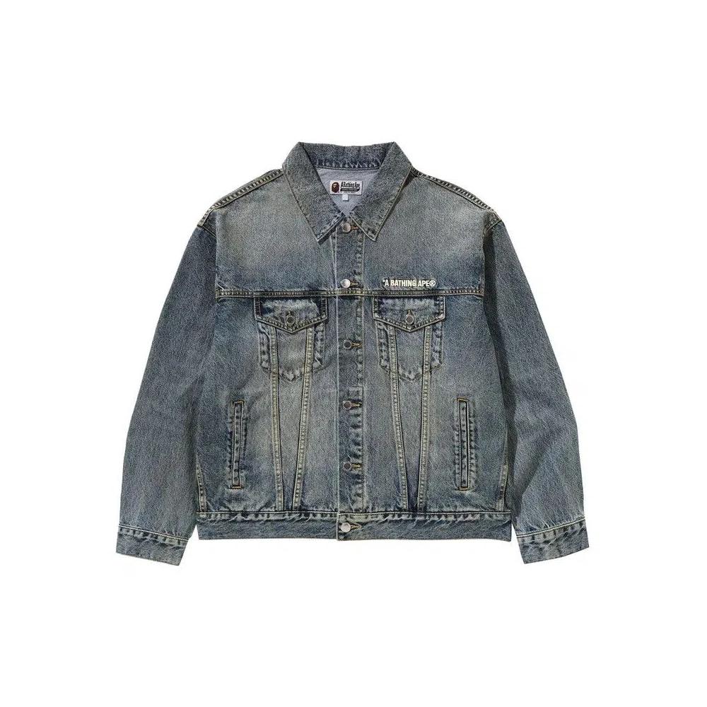 Джинсовые куртки BAPE Distressed Denim Trucker Jacket 'Light Indigo' 1