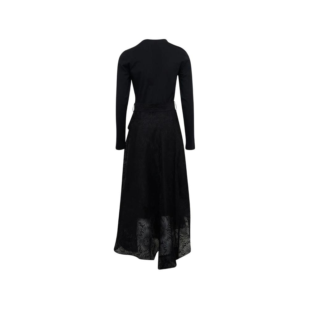 belted floral-jacquard maxi dress 2