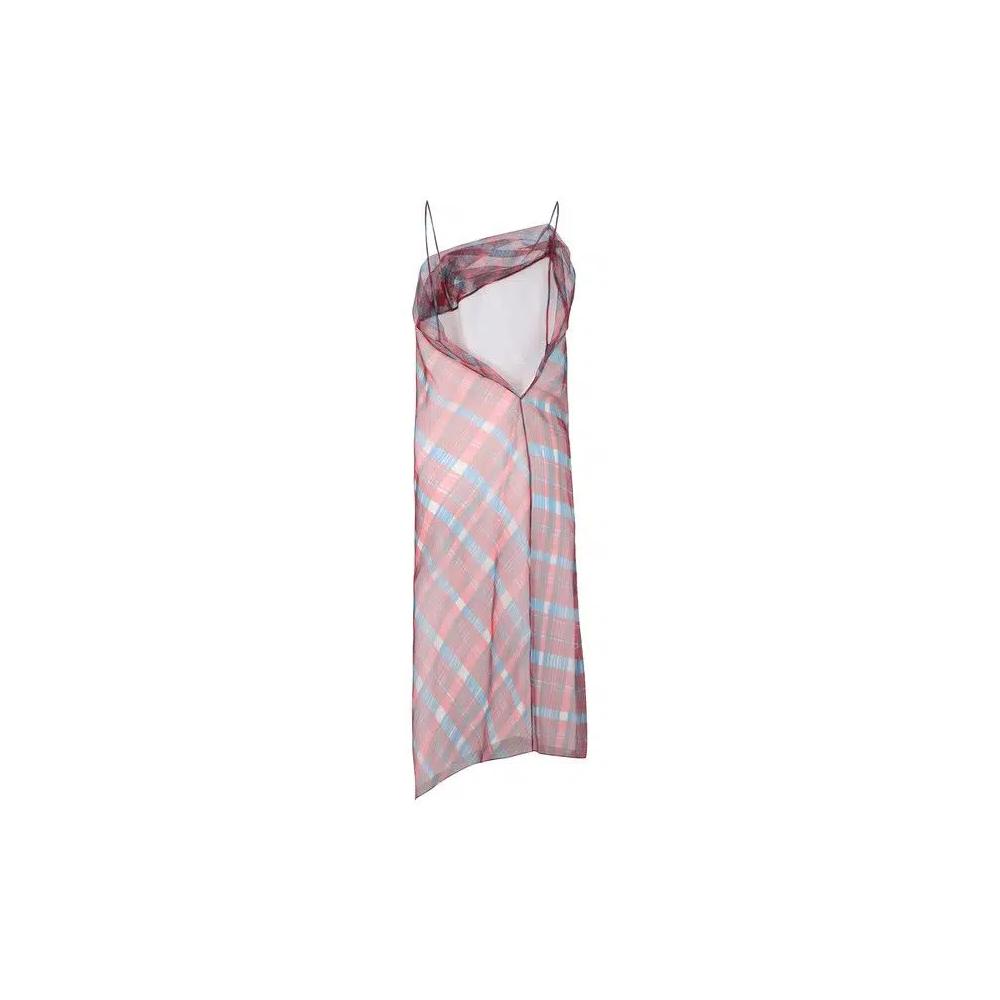 Платья Ferragamo Plaid Asymmetrical Dress 'Pink' 2