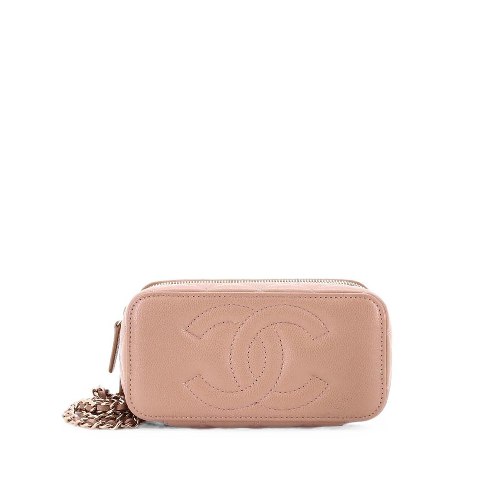 Classic Vanity Case with Chain Quilted Caviar Small crossbody bag 1
