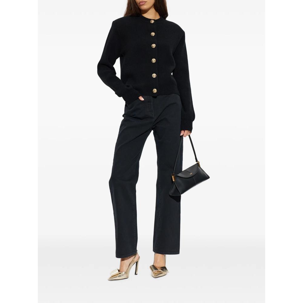 shoulder-pad button-up wool cardigan 2