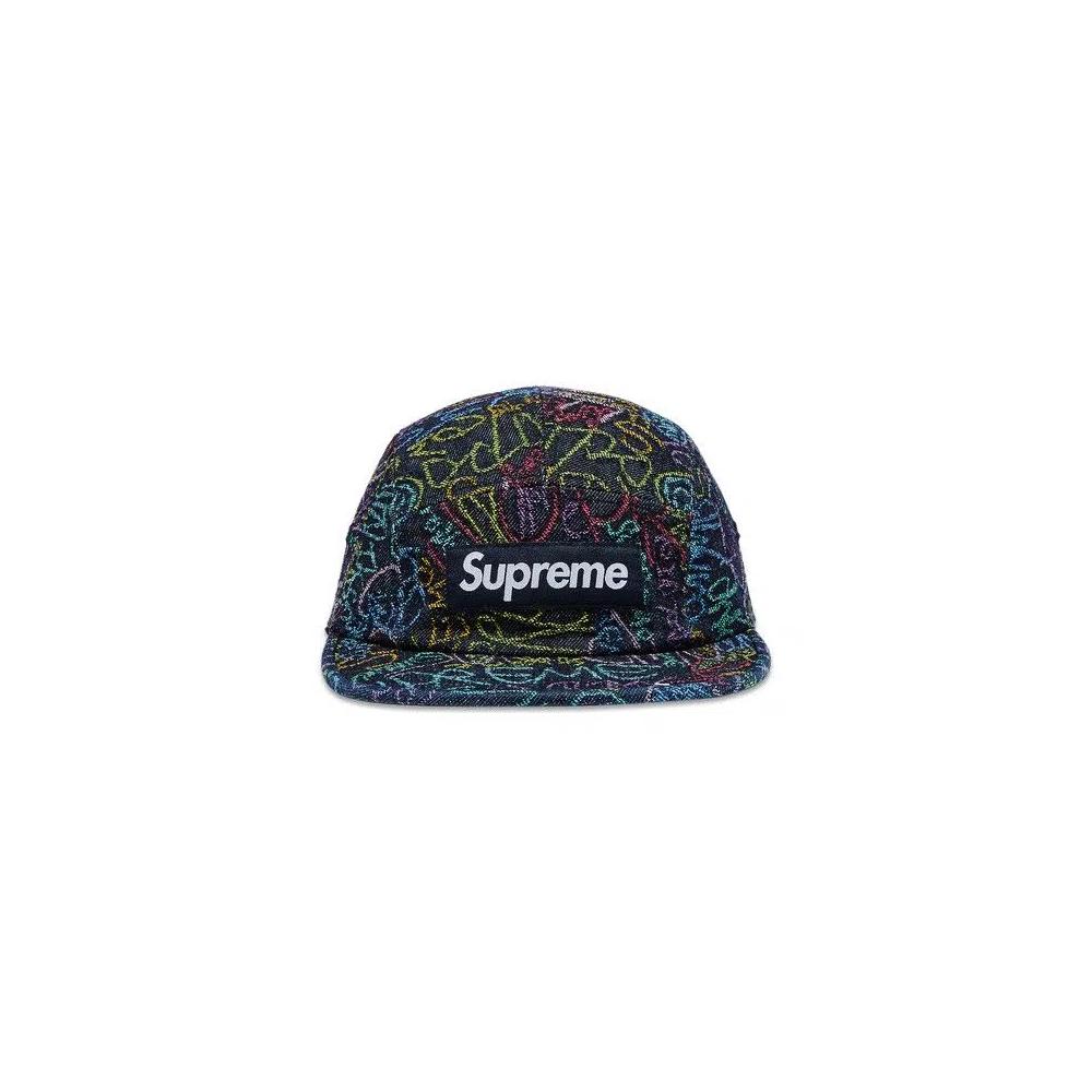 Кепки Supreme Handwriting Denim Camp Cap 'Indigo' 1