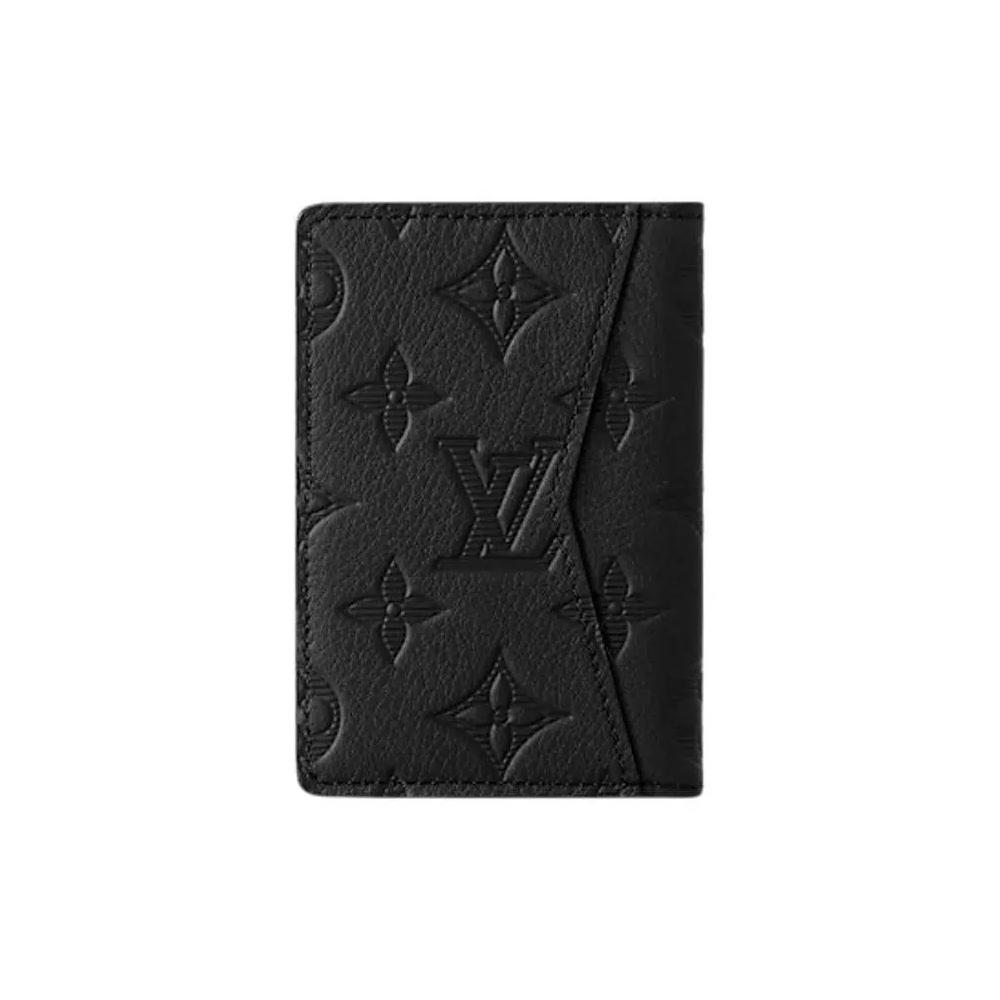 Кошельки Louis Vuitton Pocket Organizer «Черный Monogram Shadow Телячья Кожа» 2