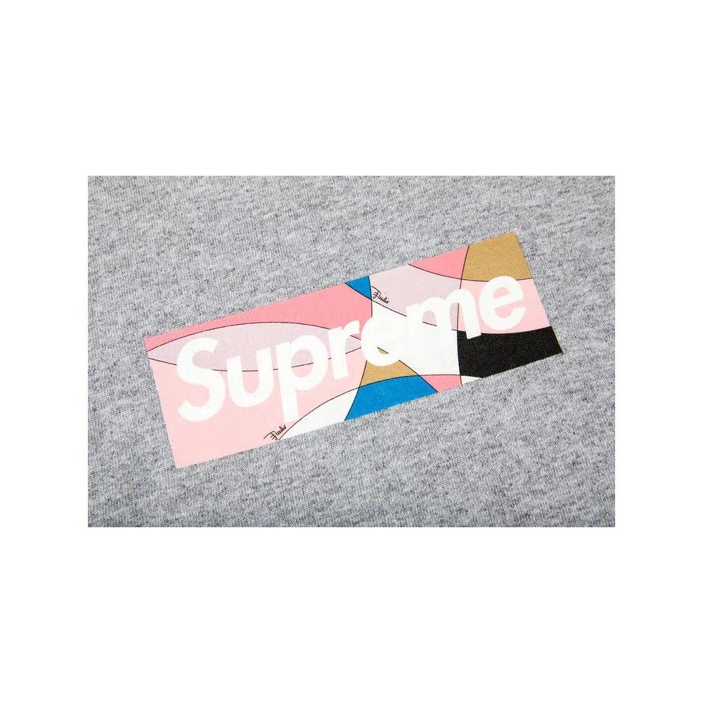 Футболки Supreme x Emilio Pucci Box Logo Tee 'Heather Grey/Dusty Pink' 2