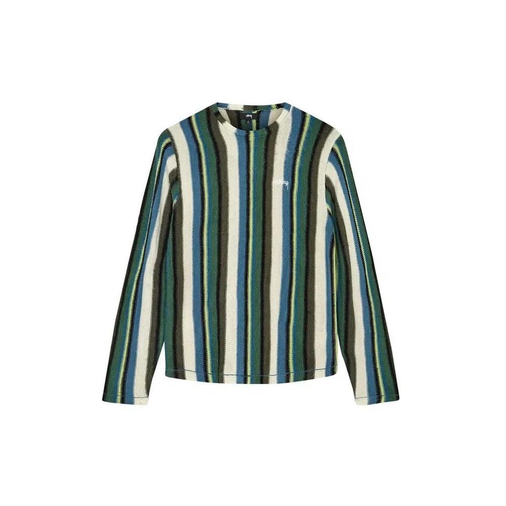 Футболки Stussy Vertical Striped Knit Crew 'Зеленый' 1