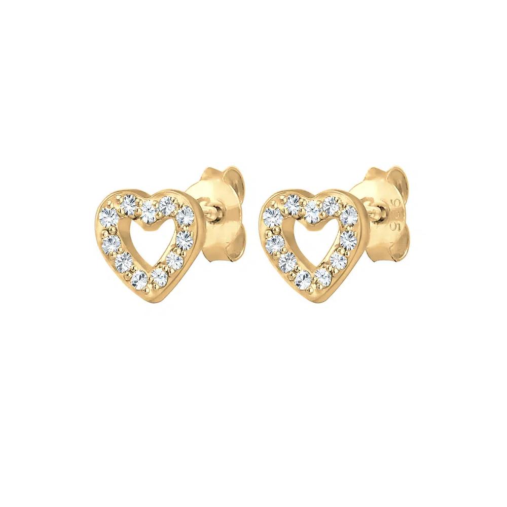 Серьги-гвоздики Swarovski® Crystal Heart из серебра с позолотой 4