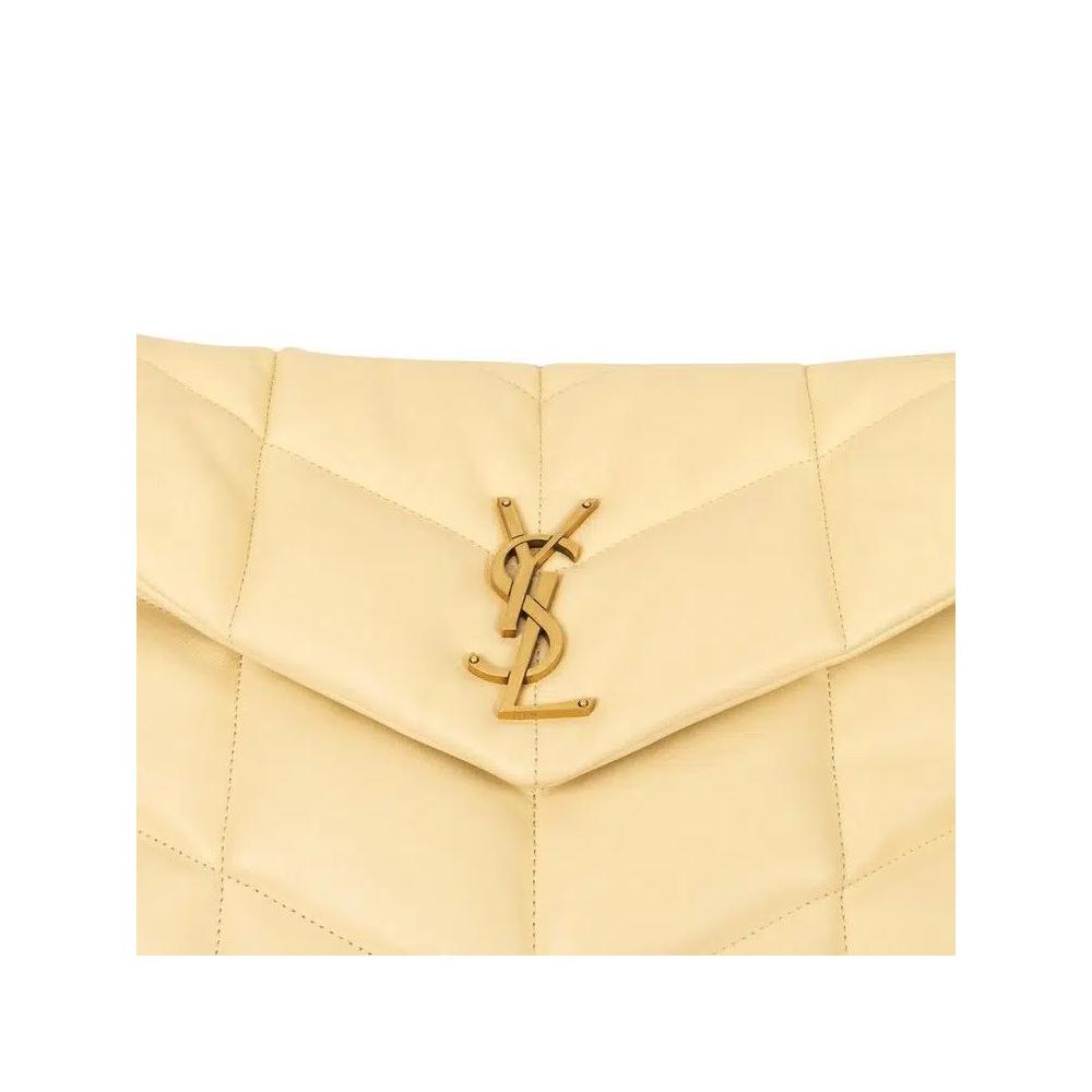 Сумки через плечо Saint Laurent Leather Medium Puffer Bag 'White' 3