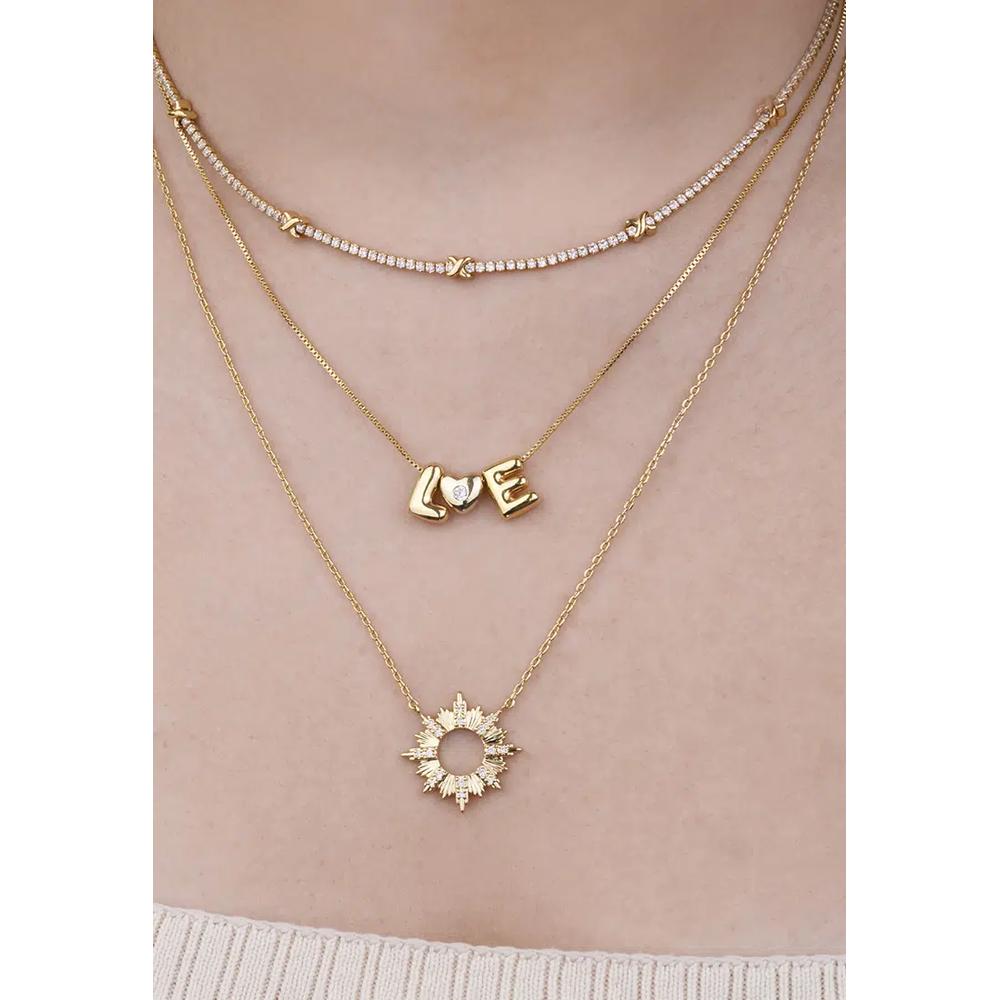 Маленький кулон-сердце с камнем-талисманом Bubble Gold Charm - Август 2