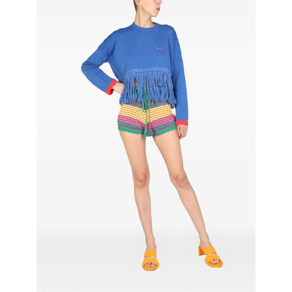 fringe-trimmed logo-embroidered sweater 2