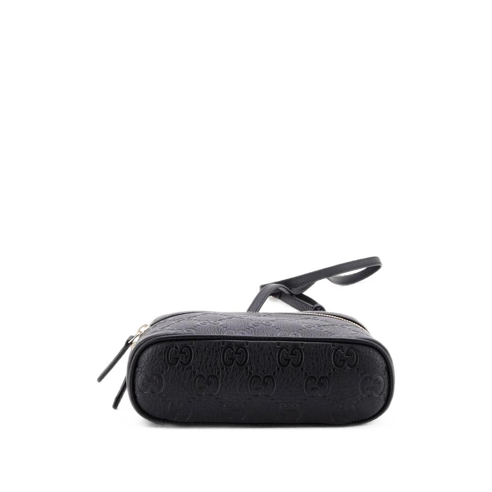 Emblem Top Handle Vanity Bag GG Embossed Leather Small shoulder bag 2