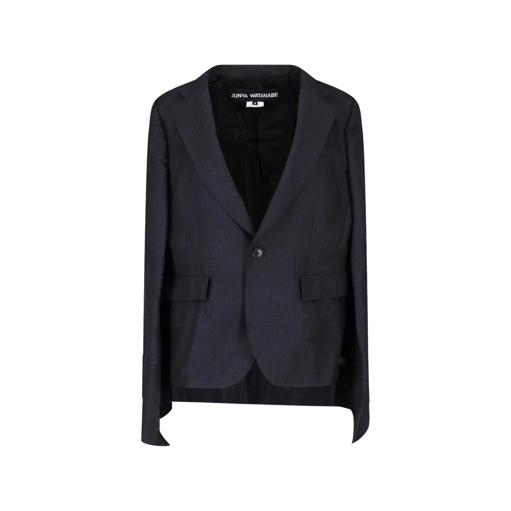 pinstripe-pattern cape-style jacket 1