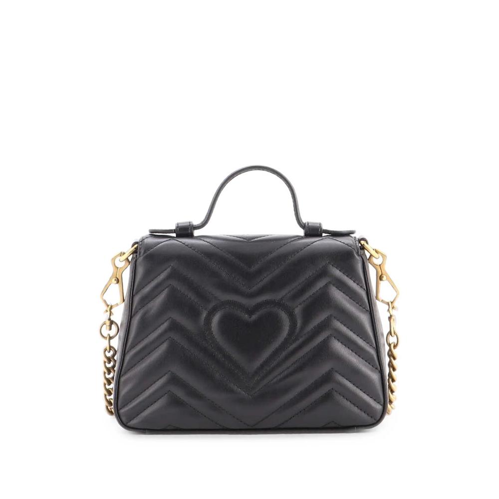GG Marmont Top Handle Flap Bag Matelasse Leather Mini satchel 2