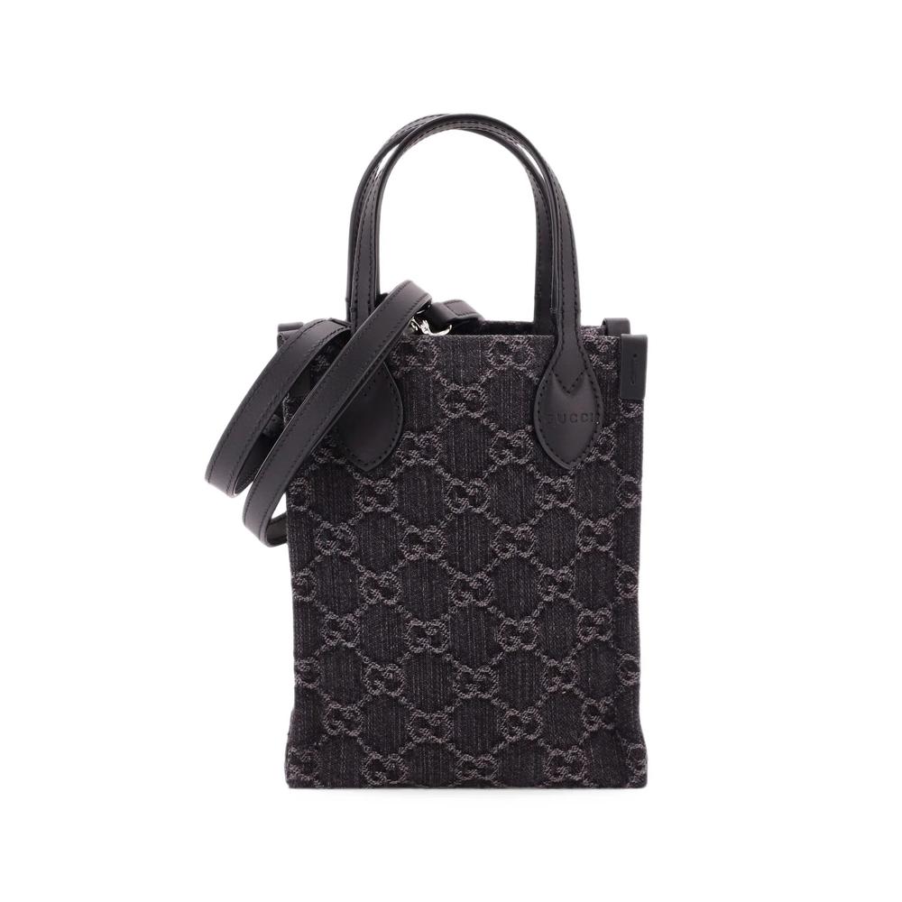 Vertical GG Denim Mini tote bag 1