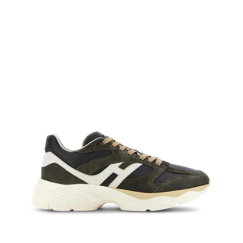 panelled suede sneakers 1