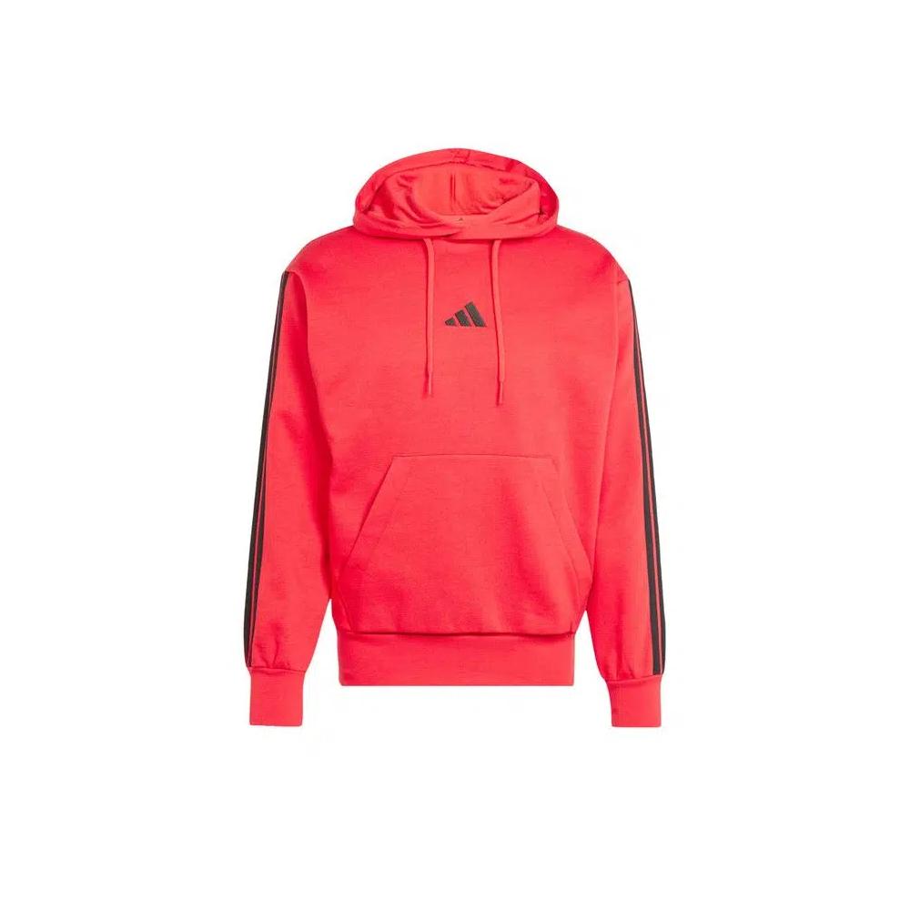 Худи Adidas Essentials 3-Stripes Fleece Hoodie 'Pure Ruby / Black' 1