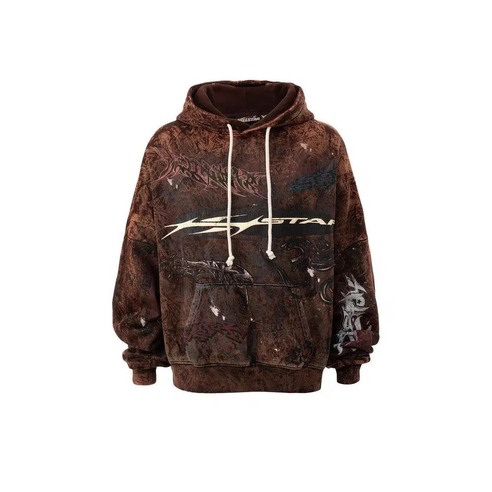 Худи Hellstar H Star Graffiti Hoodie 'Brown' 1