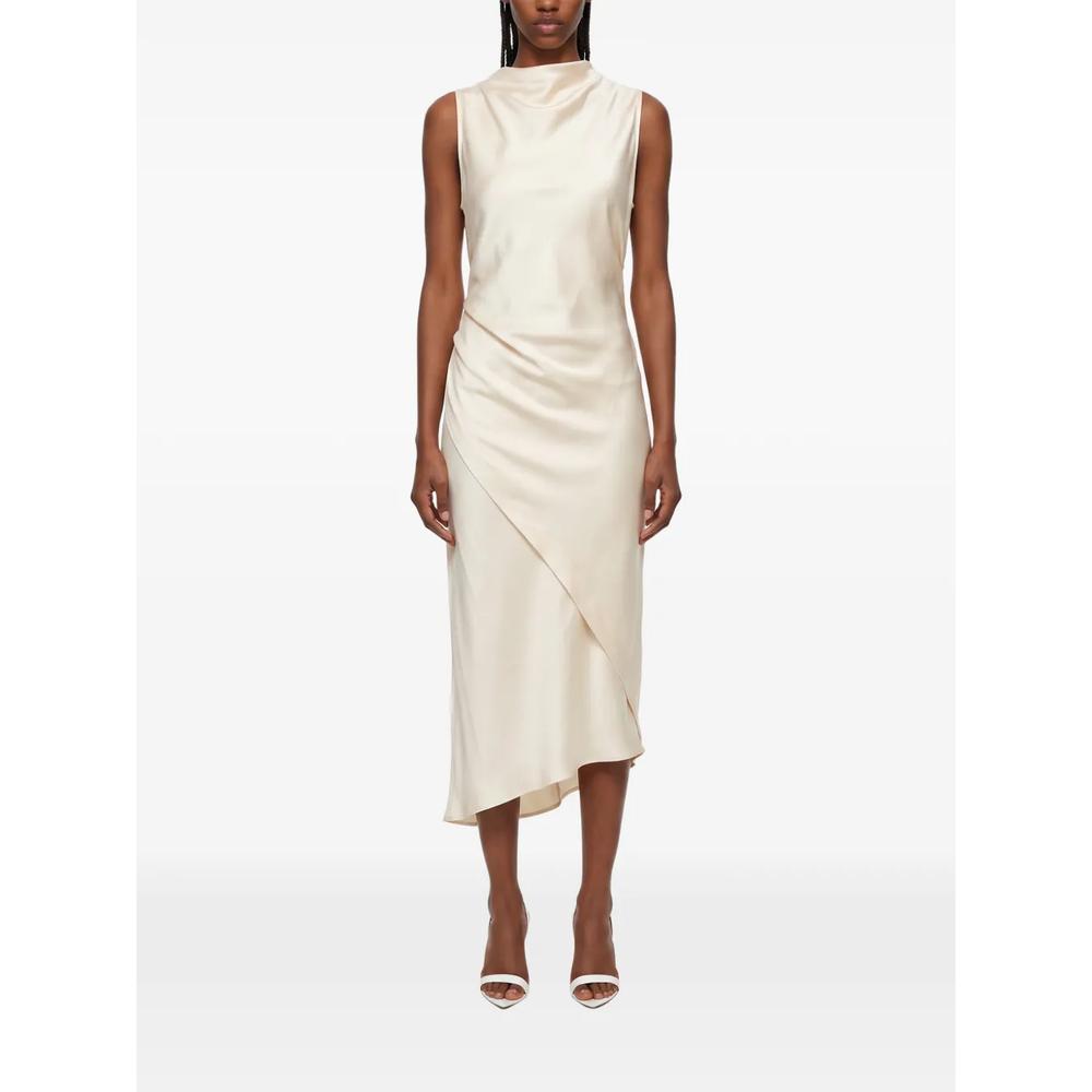 Kyra asymmetric draped midi dress 2