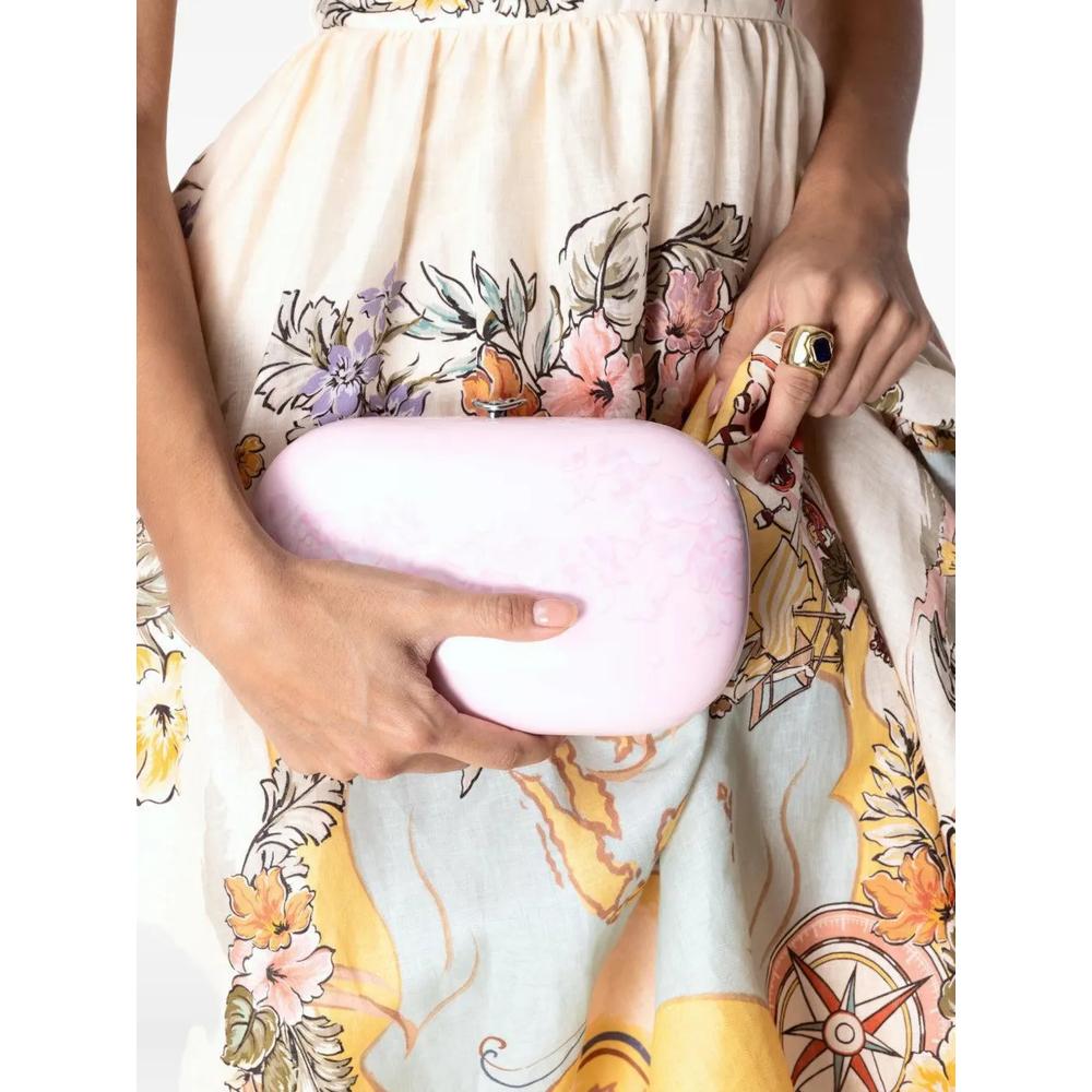Elina Plus floral-embellished oval clutch 2