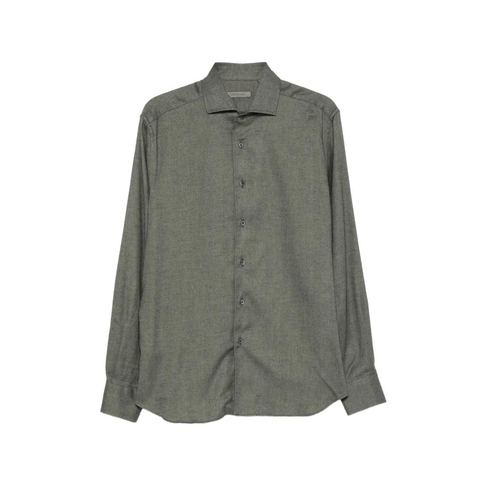 herringbone-weave long-sleeve shirt 1