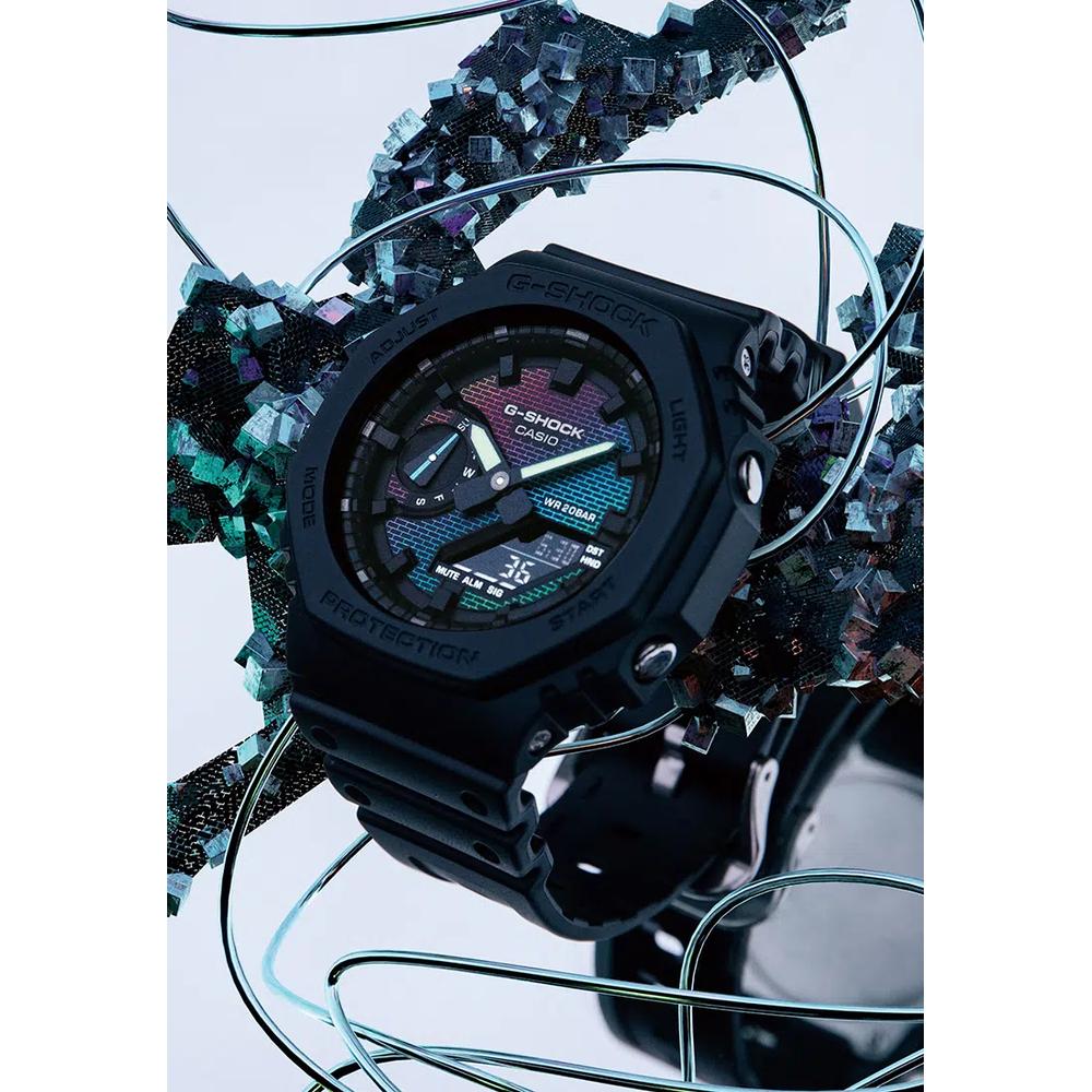 Мужские аналого-цифровые часы GA-2100RW-1A черный ремешок из смолы 5
