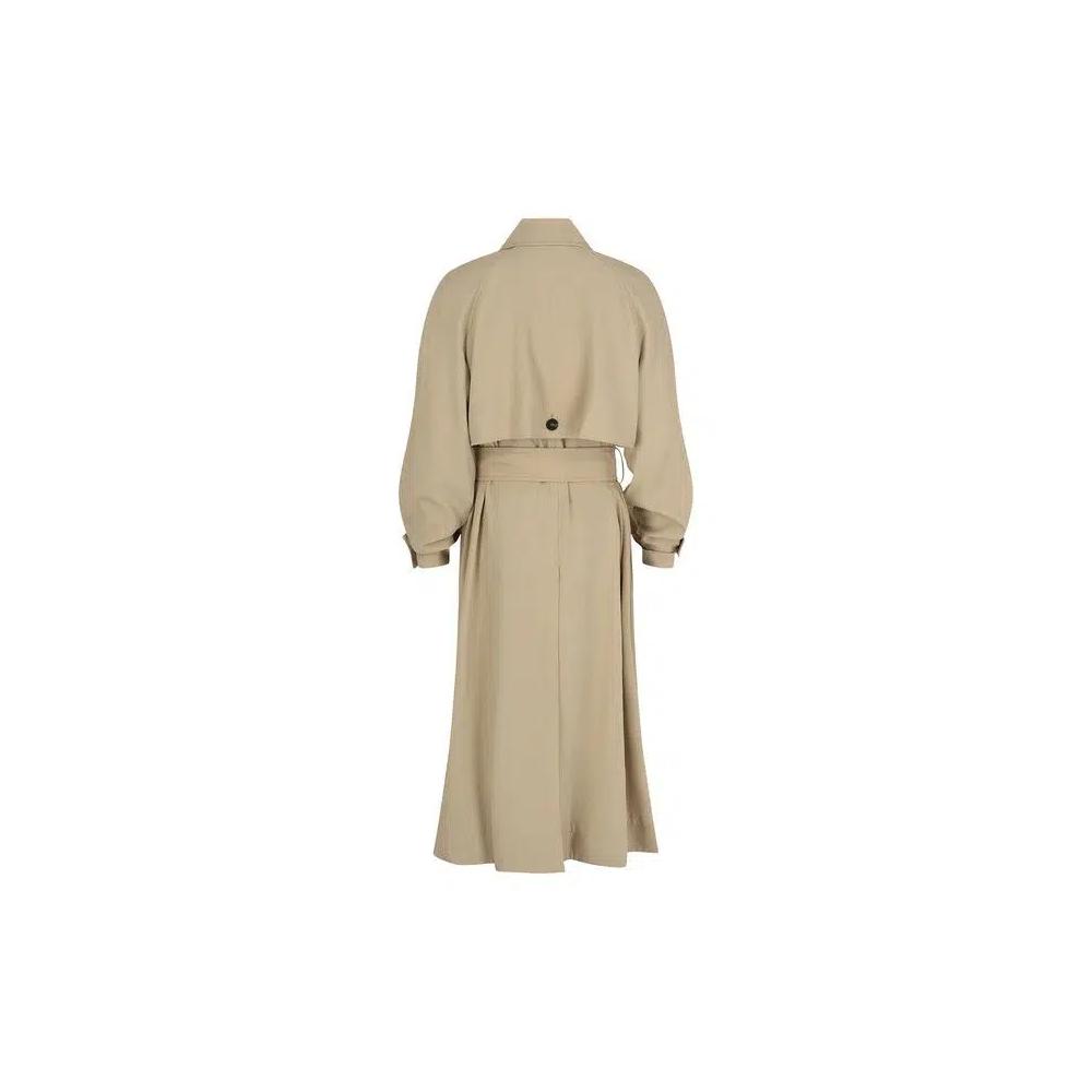 Пальто Ferragamo Шерстяное тренч «Нюд» 2