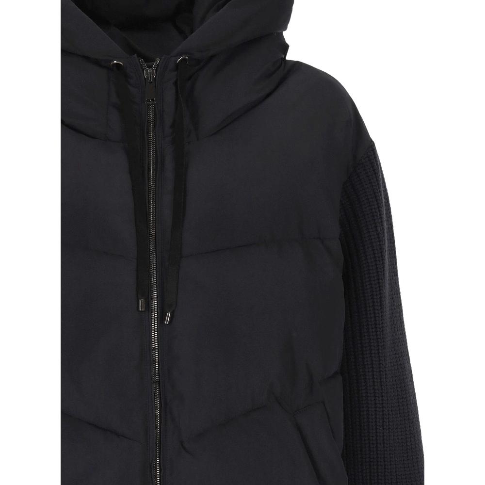 knit-sleeve hooded puffer jacket 3