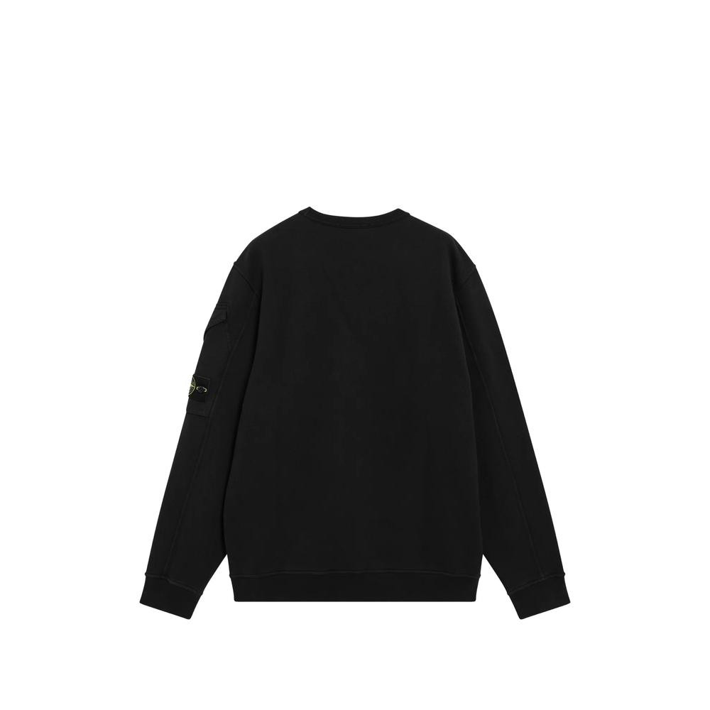 6100015 brushed organic cotton fleece regular-fit crewneck sweatshirt with sleeve pocket 2