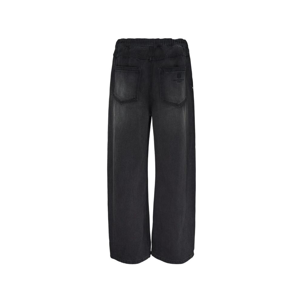 elasticated-waist faded-effect jeans 2