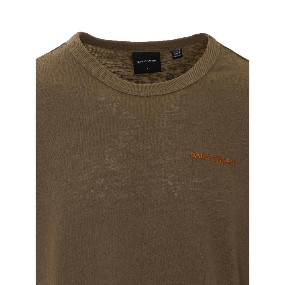embroidered-logo slub-texture T-shirt 4