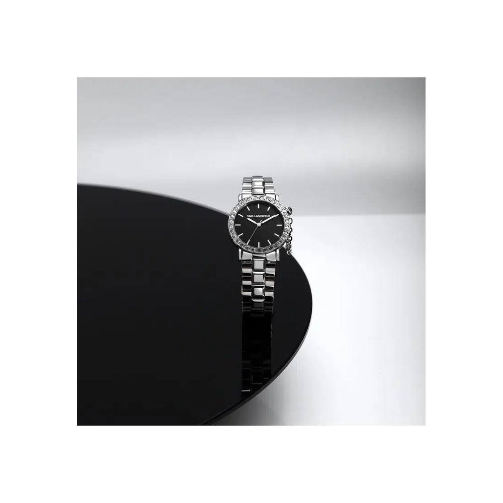 【2 года гарантии】Женские часы KARL LAGERFELD 33mm Silver CRYSTALS Quartz Watch R0553100507 6