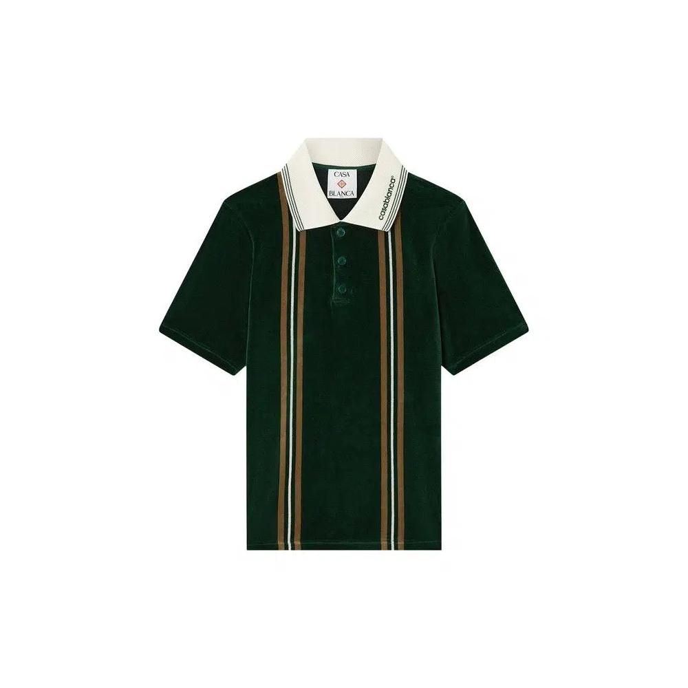 Поло Casablanca Velour Stripe Polo 'Green' 1