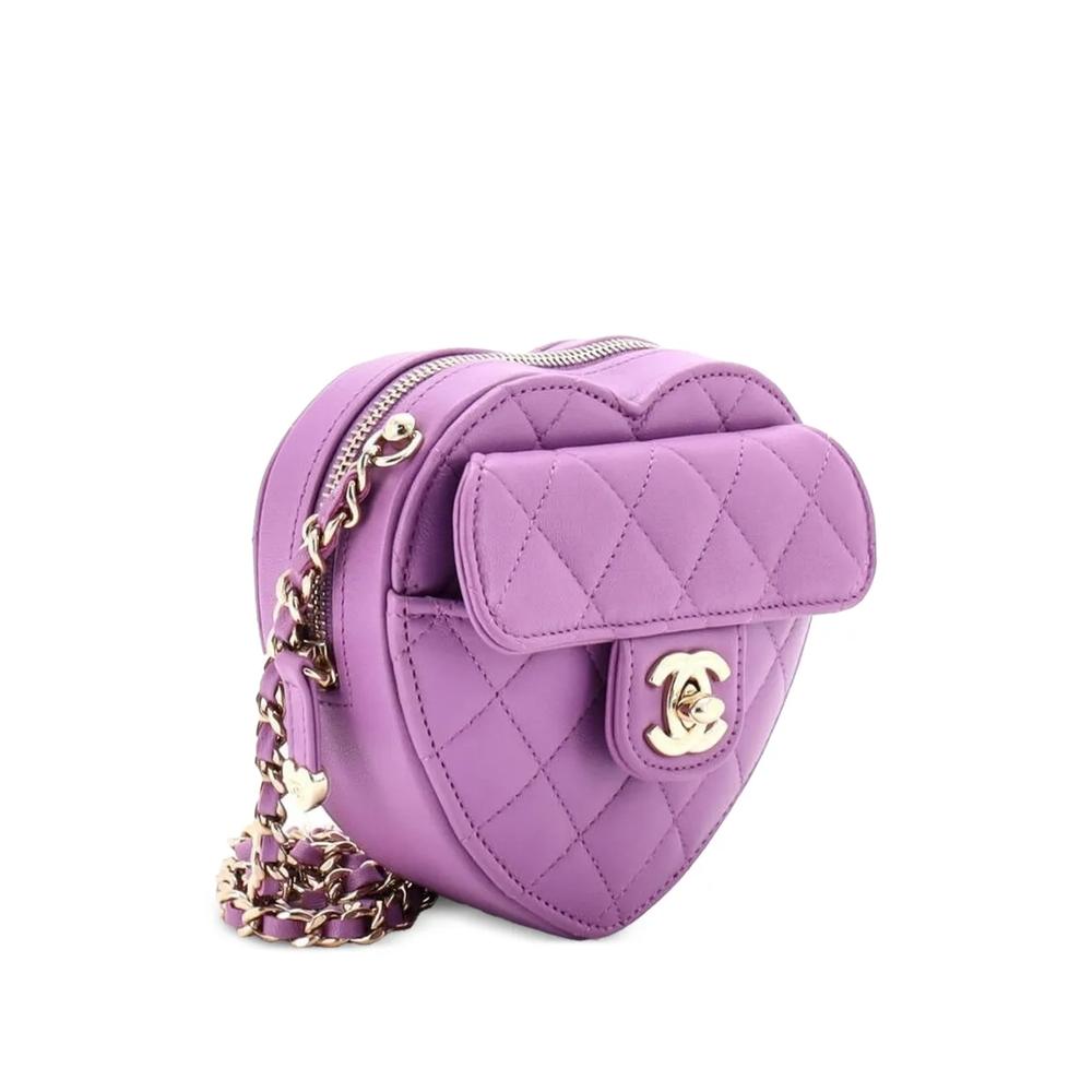 Сумка через плечо CC in Love Heart Clutch with Chain Quilted Lambskin 2