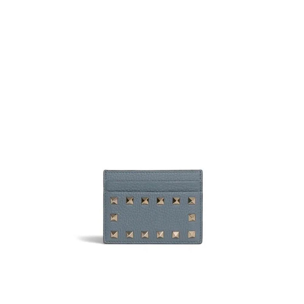 Картхолдер из зернистой телячьей кожи с шипами Rockstud 1